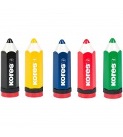 Точилка для карандашей Kores Карандаш пластиковая с контейнером цвет ассорти