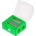 Точилка для карандашей Attache пластиковая с контейнером зеленая (2 штуки в упаковке)