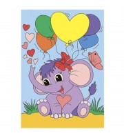 Картина по номерам для малышей Забавный слоненок, Ркн-038