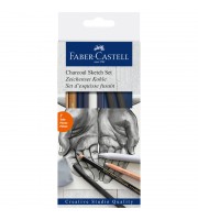 Набор угля и угольных карандашей Faber-Castell "Charcoal Sketch" 7 предметов, картон. упак.
