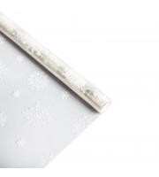Бумага упаковочная (пленка) глянцевая 'Снежинки', белая, 1x5.2 м НГ,4455514