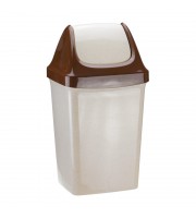 Ведро мусорное 25л пластиковое,подвижная крышка СВИНГ,бежевый мрамор М 2463