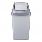 Контейнер для мусора с крышкой-вертушкой Luscan Swing 50 л пластик серый (40х35х73 см)