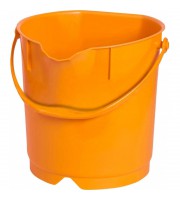 Ведро FBK 9л оранжевое, армир. пластик противоударный, круглое, 80102-7