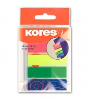 Клейкие закладки Kores пластиковые 5 цветов по 25 листов 12x45 мм