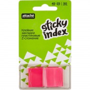 Клейкие закладки Attache Selection пластиковые пурпурные по 50 листов 25x45 мм
