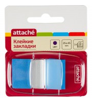 Клейкие закладки Attache пластиковые синие по 25 листов 25x45 мм