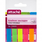 Клейкие закладки Attache пластиковые 5 цветов по 20 листов 12x45 мм